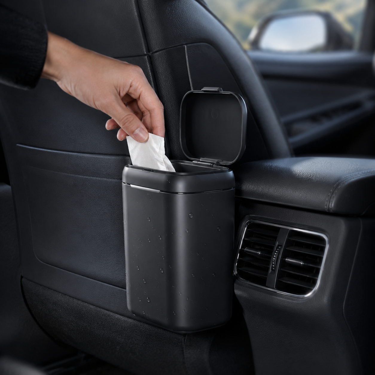 Orlaviaea™ TidyRide Covered Car Waste Bin